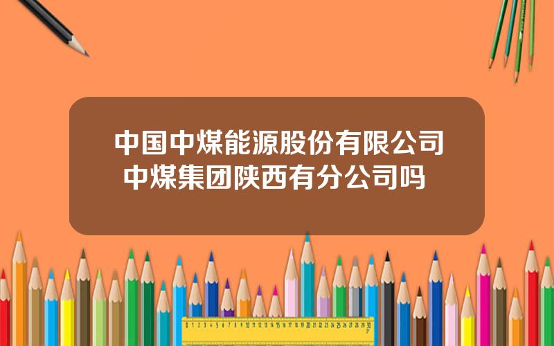 中国中煤能源股份有限公司 中煤集团陕西有分公司吗